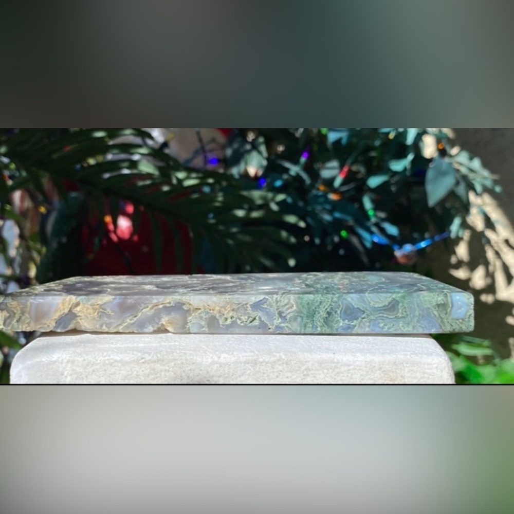 Natural Druzy Moss Agate Slab - Picture 3 of 11